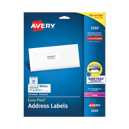 Avery Dennison LABEL, ADD, W/P, 1X2-5/8, 750 5260